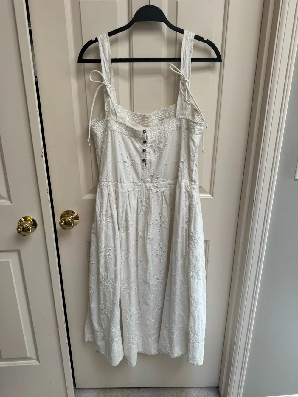 Free People Primavera White Eyelet Midi Dress